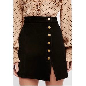 Free People Understated Black Leather Mini Skirt